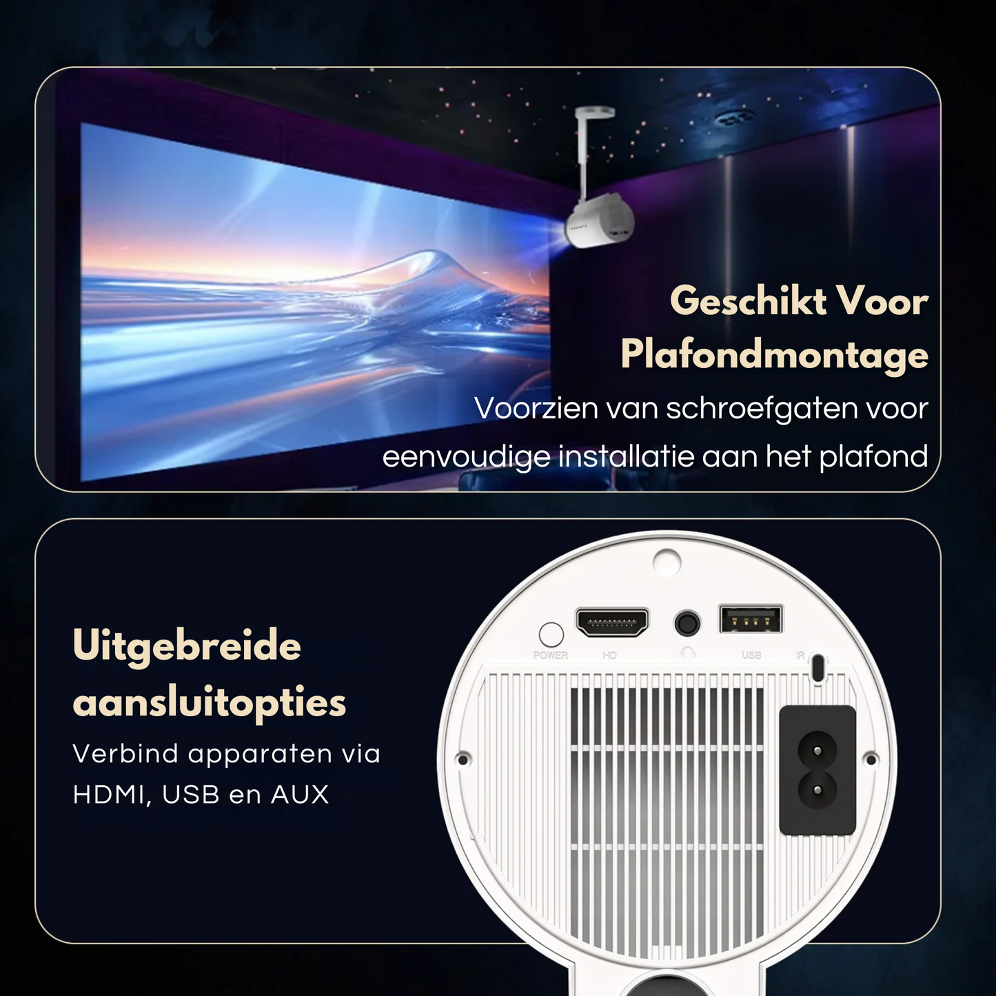 Smart beamer, aansluitopties